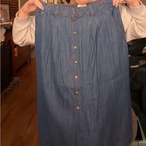 Sezane Blue A-Line Denim Skirt